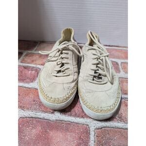 Women's COACH Parson Tan Suede Jute Rope Fashion Sneaker Shoes Q1892 Sz 6.5 B